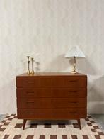 Vintage teak ladekast Deens Scandinavisch design retro hout, Vintage, 50 tot 100 cm, Zo goed als nieuw, 3 of 4 laden