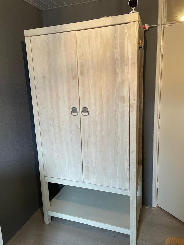 Leuke houten kledingkast met commode, Huis en Inrichting, Kasten | Kledingkasten, Gebruikt, 200 cm of meer, 100 tot 150 cm, 50 tot 75 cm