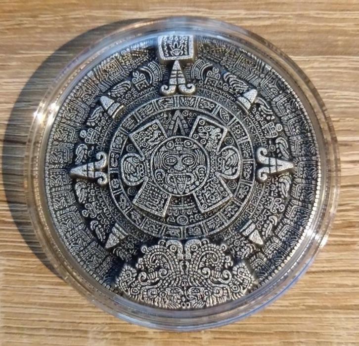 Korea 2 oz zilver munt Aztec Stacker 2022 Komsco Mint, Postzegels en Munten, Edelmetalen en Baren, Zilver, Ophalen