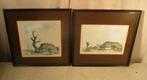 2 Mooie Oude Gravures van Dirk Baksteen - 33x33, Ophalen of Verzenden
