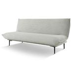 slaapbank beige/creme wit rib stof, Ophalen, Nieuw, Tweepersoons, Beige