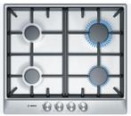 RVS Bosch Gaskookplaat, 4 kookzones, Zo goed als nieuw, Gas, Vrijstaand, 4 kookzones