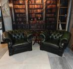 Set Antiek Groene Chesterfield clubfauteuils, Gebruikt, Bollenmarkt 14c Zwaagdijk Oost, Treasure, Ophalen of Verzenden