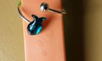 Ring met blauw visje, dolfijn. Knijpring, past altijd, Ophalen of Verzenden, Nieuw, Blauw, Dame of Heer