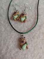 Sieradensetje meisje kado capibara ketting oorbellen, Ophalen of Verzenden, Nieuw, Bruin, Oorbellen