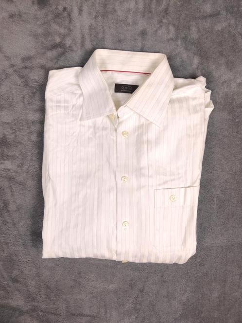 Eton Overhemd 41 /16 Wit Pinstripe Zakelijk, Kleding | Heren, Overhemden, Zo goed als nieuw, Halswijdte 41/42 (L), Wit, Ophalen of Verzenden