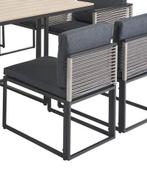 4 Mooie tuinstoelen Zwart Zonder Armleuning, Tuin en Terras, Tuinstoelen, Ophalen, Nieuw, Metaal, Stapelbaar