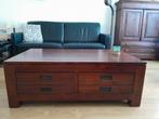 massief houten salontafel, Ophalen, Zo goed als nieuw, Minder dan 50 cm, Rechthoekig