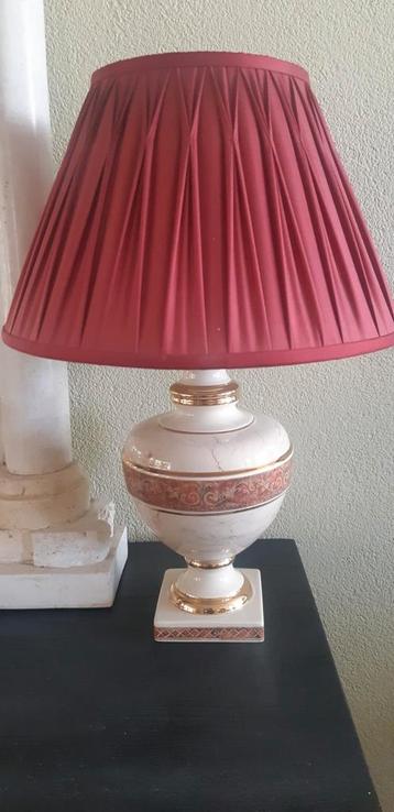 2 porseleinen Sarri lampen met goud gesigneerd beschikbaar voor biedingen