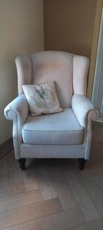 fauteuil oorfauteuil Stoel Gebroken wit crème, Huis en Inrichting, Fauteuils, Gebruikt, 75 tot 100 cm, Ophalen of Verzenden, Stof