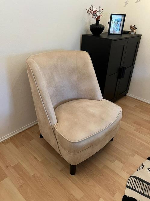 Comfortabele beige fauteuil – moderne look, Huis en Inrichting, Fauteuils, Zo goed als nieuw, Stof, Ophalen
