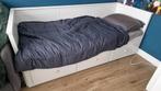 Mooie bedbank, bed IKEA Hemnes, 80x200cm, Ophalen, Eenpersoons, Wit, 80 cm