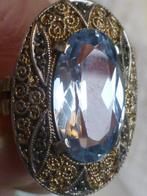 THEODOR FAHRNER Zilveren Ring Aquamarijn Marcesiet, Verzenden, Zilver, Ring, Verguld
