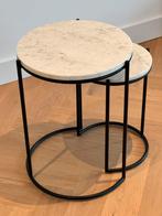 Ella Marble Side Tables – Set of 2 (Westwing) – Excellent, Huis en Inrichting, Tafels | Bijzettafels, Overige materialen, Minder dan 55 cm