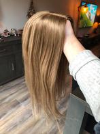 Topper pruik donker blond 100% virgin human hair, Sieraden, Tassen en Uiterlijk, Uiterlijk | Haarverzorging, Nieuw, Ophalen of Verzenden