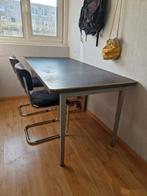 Industriële zwarte tafel met vintage karakter, Ophalen, Gebruikt, Industrieel vintage, 50 tot 100 cm