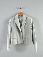 Mango MNG blazer colbert mintgroen mint XS 34 cropped linnen, Ophalen of Verzenden, Zo goed als nieuw, Jasje, Maat 34 (XS) of kleiner