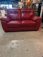 Rode Bank echt leer €45, Huis en Inrichting, Ophalen, Zo goed als nieuw, X, X