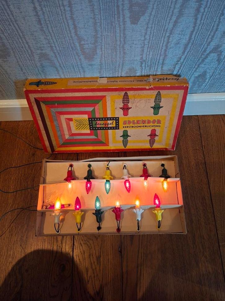 Splendor denappel kerstverlichting met reservelampjes, Diversen, Kerst, Gebruikt, Ophalen of Verzenden