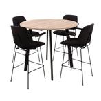 MN Easy Ronde Bartafel Zwart Scandinavisch Eiken B120, Huis en Inrichting, Tafels | Statafels, Ophalen of Verzenden, Nieuw