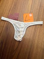 nylon string, doorschijnend, wit/beige, maat L, thong, Ophalen of Verzenden, Wit, Slip