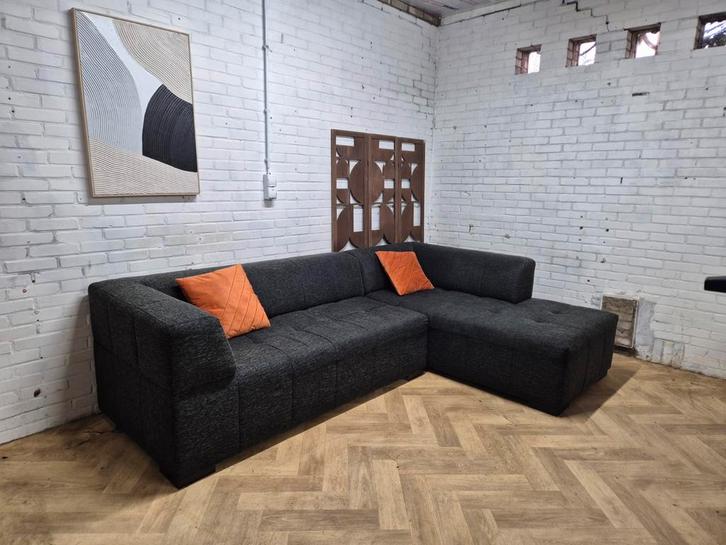 Hoekbank | Modern | DarkGrey, Huis en Inrichting, Banken | Bankstellen, Vierpersoons of meer, 150 cm of meer, Stof, Ophalen of Verzenden