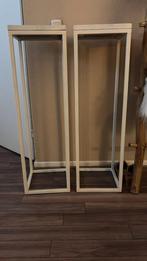 Plantenstandaards wit metaal/hout - 100cm hoog, Ophalen, Zo goed als nieuw