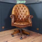 Vintage Chesterfield bureaustoel, Ophalen of Verzenden, Gebruikt, Bruin, Bureaustoel