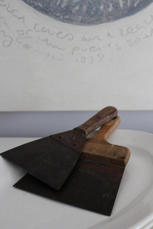Oud Franse brocante plamuurmes / plaatmes *Pronck & Praal*, Antiek en Kunst, Curiosa en Brocante, Ophalen of Verzenden