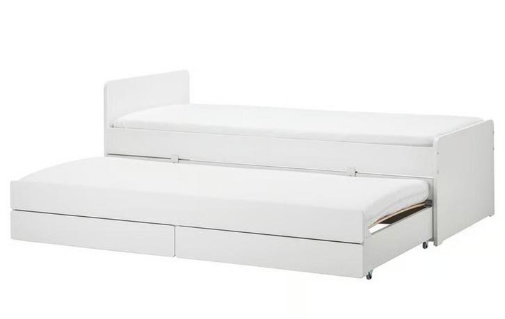 Ikea slakt 90x200, Huis en Inrichting, Slaapkamer | Bedden, Zo goed als nieuw, Eenpersoons, 90 cm, Hout, Wit, Ophalen