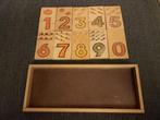 Vintage houten puzzel cijfers 0 – 9, 2 tot 4 jaar, Gebruikt, 10 tot 50 stukjes, Ophalen of Verzenden
