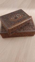Te koop 2 houtsnijwerk sieradendozen, Antiek en Kunst, Ophalen of Verzenden