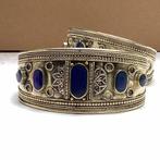 Vintige style bangle armband ingelegd edelsteen Lapislazulli, Blauw, Nieuw, Ophalen of Verzenden, Met edelsteen