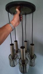 Vintage design hanglamp met 5 hangers chroom, Ophalen of Verzenden