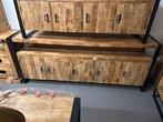 Mango Houten tv meubel met Metalen Frame, Ophalen, 100 tot 150 cm, Teakhout, Nieuw