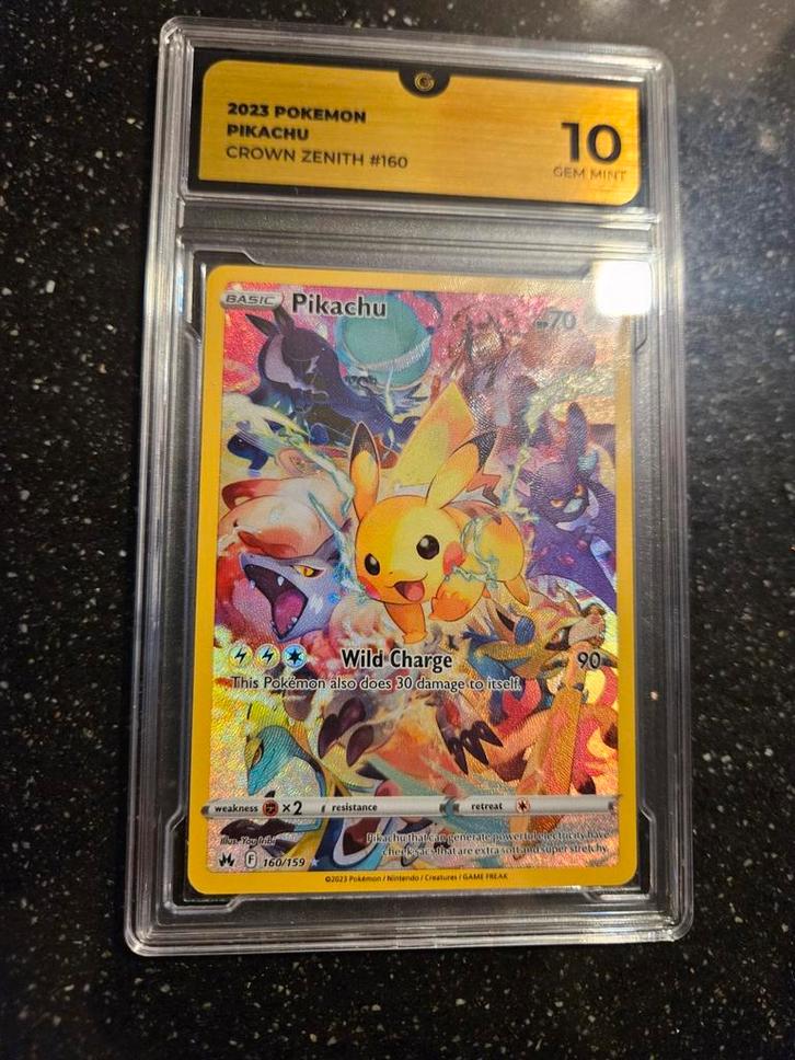 Pikachu 160 Full Art GG 10 - Crown Zenith, Hobby en Vrije tijd, Verzamelkaartspellen | Pokémon, Nieuw, Losse kaart, Foil, Ophalen of Verzenden