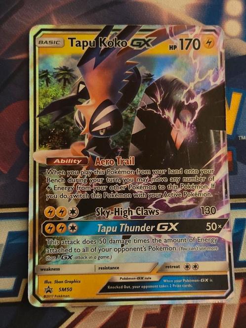 Tapu Koko GX SM50 Black Star Promo - PL, Hobby en Vrije tijd, Verzamelkaartspellen | Pokémon, Gebruikt, Losse kaart, Ophalen of Verzenden