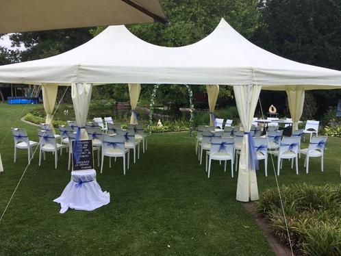 Partytent (6,8 x 5 mtr ) en statafel huren !!!, Tuin en Terras, Partytenten, Gebruikt, Pagodetent, 2 meter of meer, 5 tot 8 meter