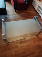 Glazen salon tafel, Huis en Inrichting, Tafels | Salontafels, Ophalen, 50 tot 100 cm, Zo goed als nieuw, Minder dan 50 cm