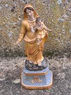 Antiek Terracotta Beeld van Maria met Kind, Ophalen of Verzenden