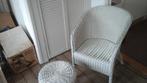 Rietestoel  met kleintafeltje, Huis en Inrichting, Fauteuils, Ophalen, Gebruikt, 75 tot 100 cm, Rietestoel
