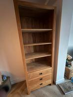 Teakhouten open kast met drie lades, Huis en Inrichting, Kasten | Boekenkasten, Ophalen, 200 cm of meer, Teakhout, 50 tot 100 cm