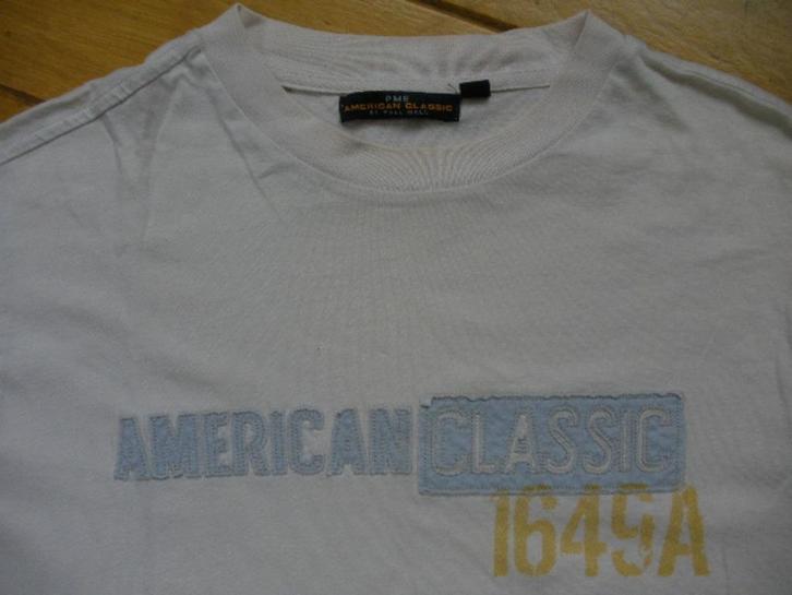 PME American Classic by Pall Mall t- shirt ecru maat L, Kleding | Heren, T-shirts, Zo goed als nieuw, Maat 52/54 (L), Beige, Ophalen of Verzenden