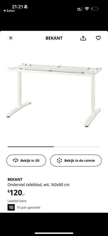 Ikea Bekant Zit-Sta Bureau 160x80 cm - afbeelding 3