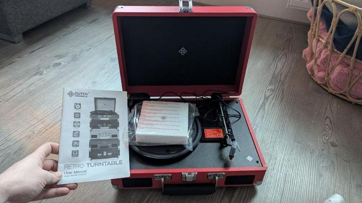 Dutch Originals Platen speler Rood, Audio, Tv en Foto, Platenspelers, Nieuw, Platenspeler, Overige merken, Automatisch, Ophalen of Verzenden
