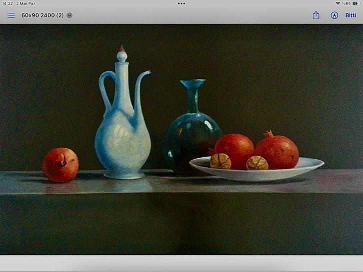 Stilleven met Kruik en Fruit, Antiek en Kunst, Kunst | Schilderijen | Klassiek, Ophalen of Verzenden