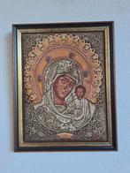 Vintage geborduurde afbeelding icoon Maria met kind, Ophalen of Verzenden