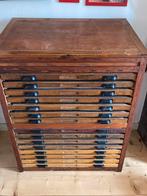 Houten letterbak Kast met kleplade, Ophalen, Gebruikt, 100 tot 150 cm, 50 tot 100 cm