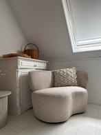 Bankje fauteuil ecru bouclé Karwei WOOOD Stone rechts crème, Huis en Inrichting, Ophalen, Gebruikt, Eenpersoons, 150 tot 200 cm