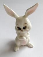 Vintage wit konijntje konijn miniatuur letterbak beeldje, Gebruikt, Ophalen of Verzenden, Dier